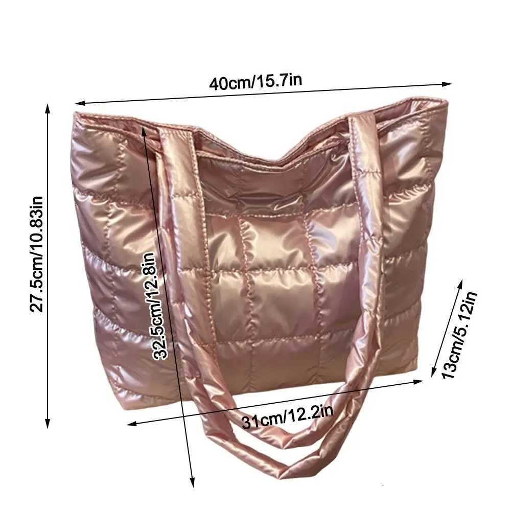 Fi Solid Color Shoder Bags Large Capacity Down Cott Padded Quilted Tote Bag Underarm Bags Winter Y251121