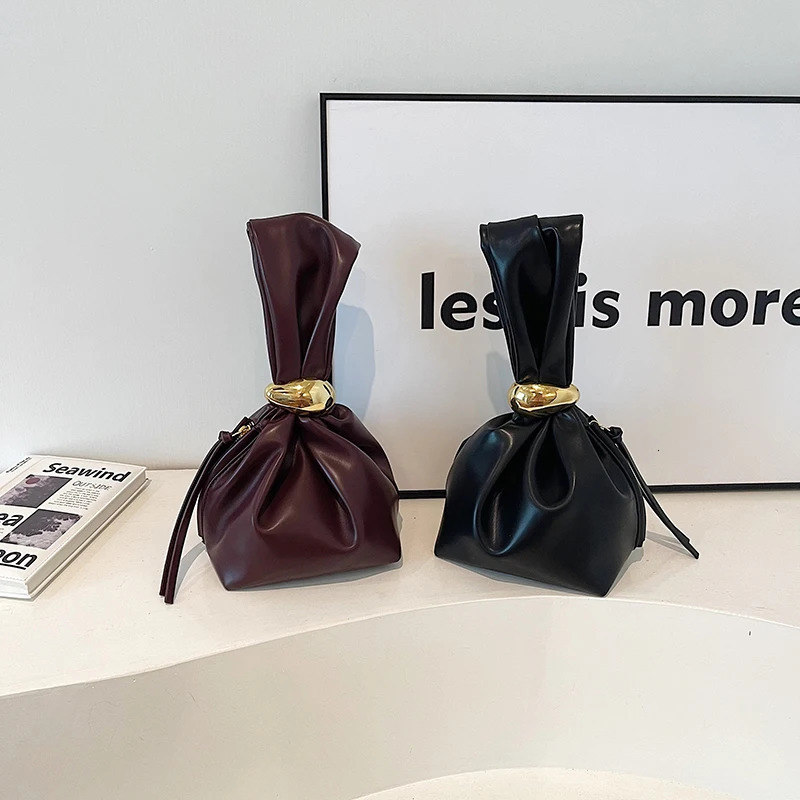 Pleated Clouds Top-handle Bags For Women Elegant Wrist Bucket Evening Bag Latest Purses And Handbags 251121