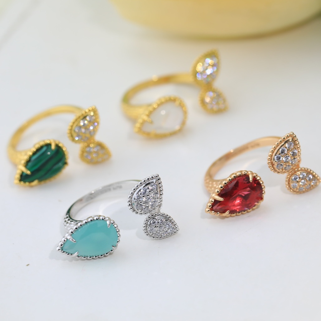 ADITA Quatre rings designer ring wedding rings Water drop ring for women with natural gemstones With box J010