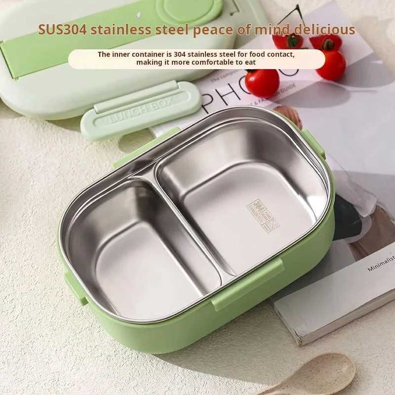 Kitchen Stainless Steel Insulated Lunch Box Office With Tableware Sealed Portable Lunch Box Student Camping Lunch BoxM251121