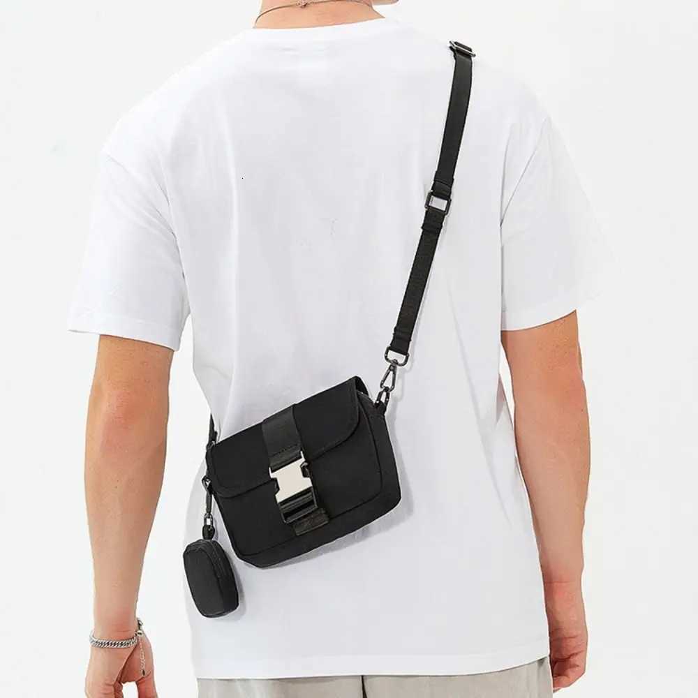 Oxford Cloth Mens Messenger Bag Black Japanese Style Waterproof Shoulder Bag Multi Functional Casual Male Crossbody Bag DailyT251121
