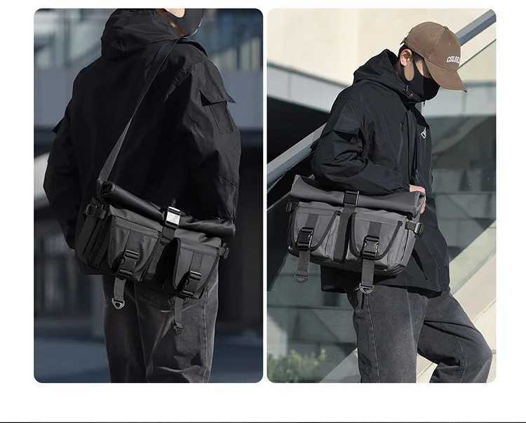 Fashion Casual LargeCapacity Waterproof Messenger Shoder Bag Men Crossbody School bag for Teenage Outdoor Man Black Big Travel Bags Y251121