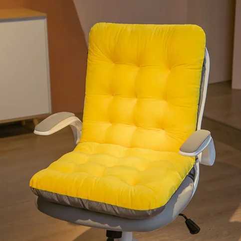 Soft Touch Chair Cushion with Back Support - Comfortable Polyester Desk Seat Pad for Office and Computer Chairs C251121