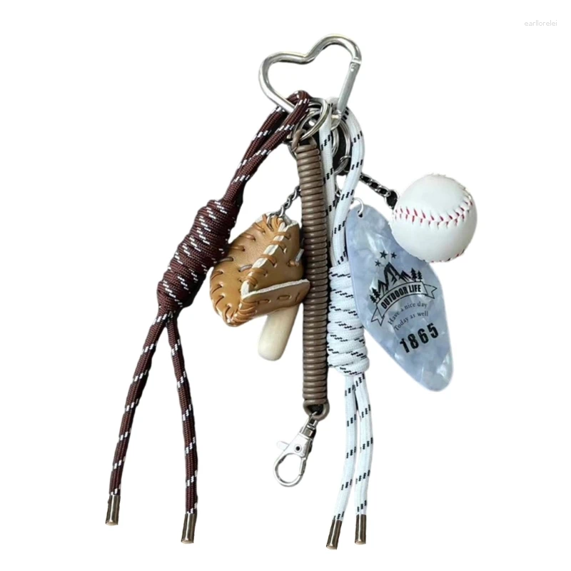 Newest Handwoven Baseball Keychain - Stylish Knitted Car and Bag Ornament, Sports Fan Gift