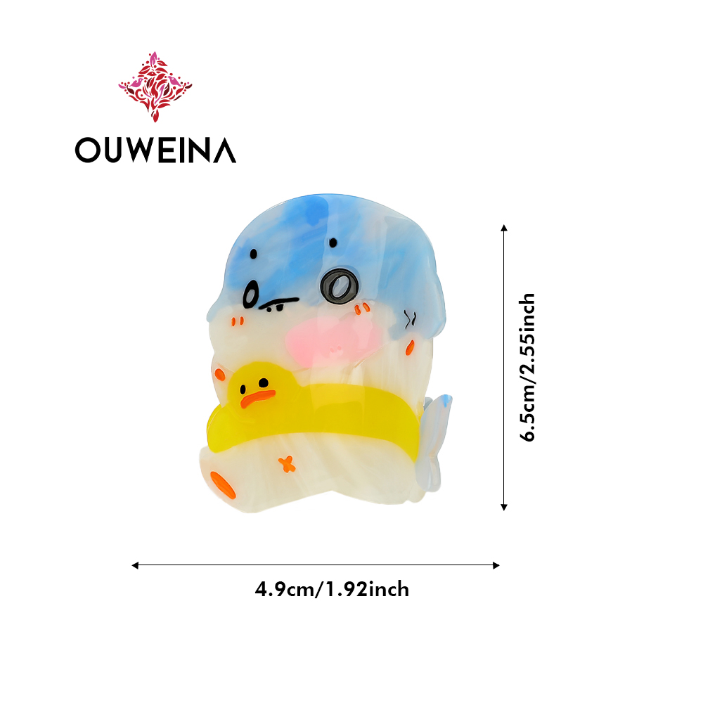 Personalized niche acetate clip original design style beach shark DW00331 cute animal hair accessories high ponytail clip