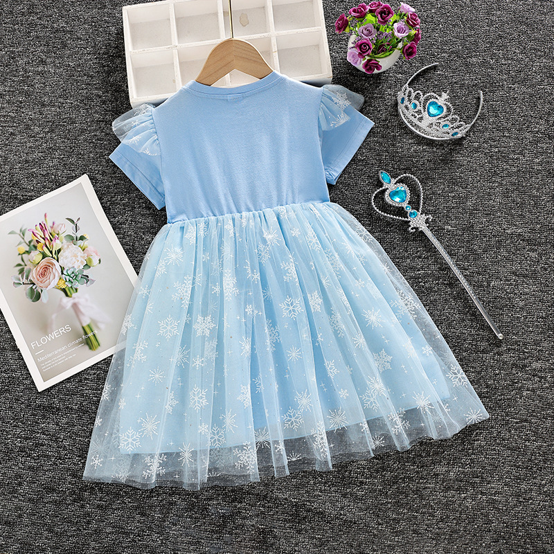 DISNEY Girls designer clothes baby clothes kids dress designer Frozen Elsa princess dress summer girls Elsa outfit puffy tulle Elsa dress.