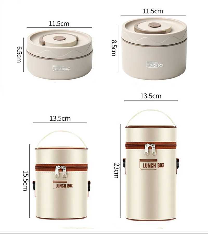 Portable Stainless Steel 304 Thermal Lunch Box With Bag Large Capacity Multi Layer Thermos Bento Box BPA Free Food ContainerM251121