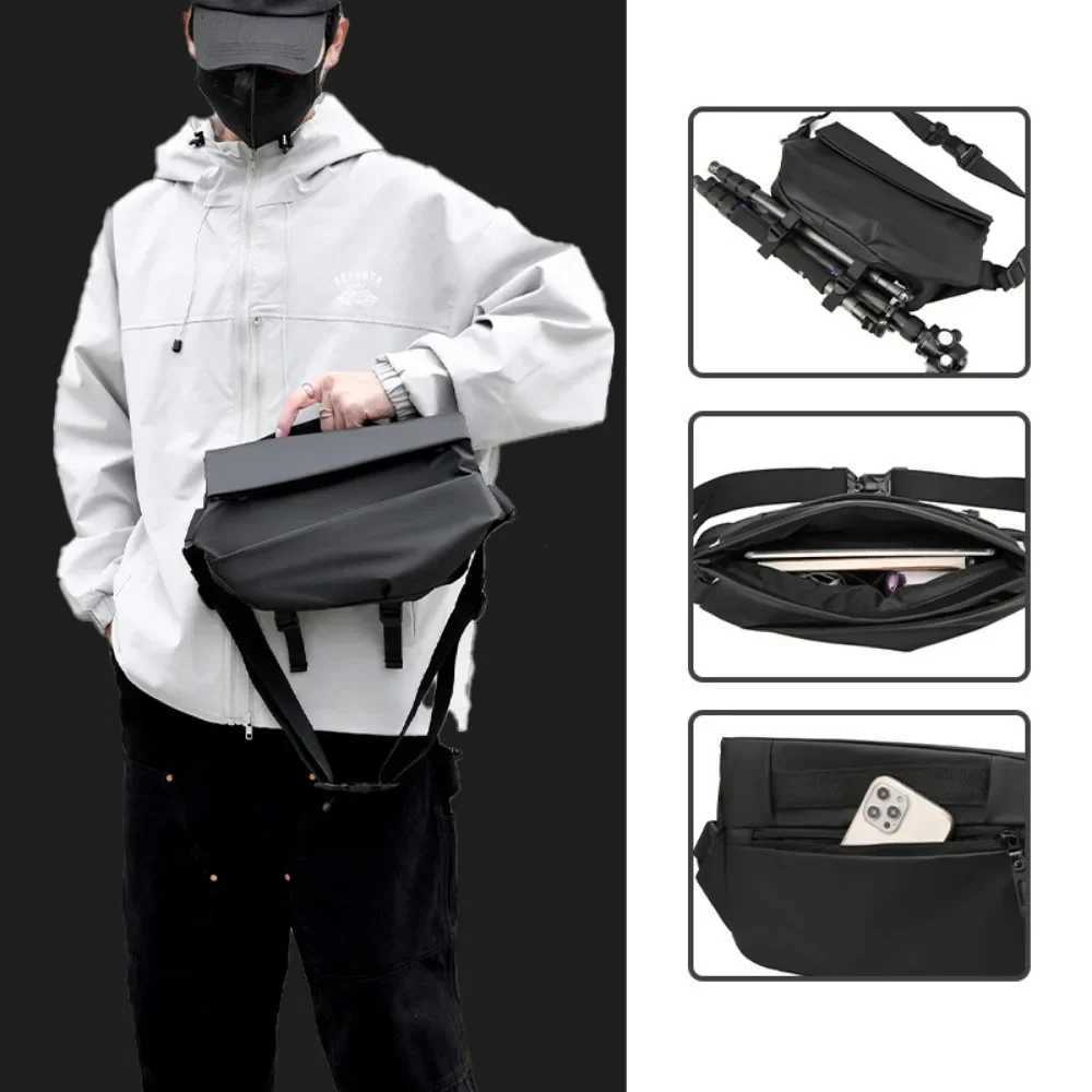 Fashion Premium Waterproof Magnetic Buckle Crossbody Bag Persality Fi Men Messenger Bag Black Minimalist Shoder Bags Men Bag Y251121