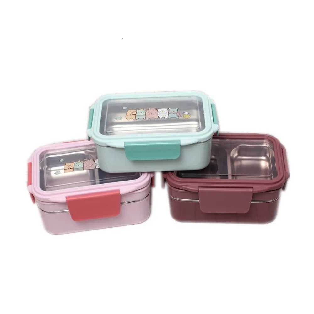 2L Cartoon Lunch Box Stainless Steel Leak-Proof Food Thermal Bento Box Double Layer Insulated Food Container Outdoor PicnicM251121
