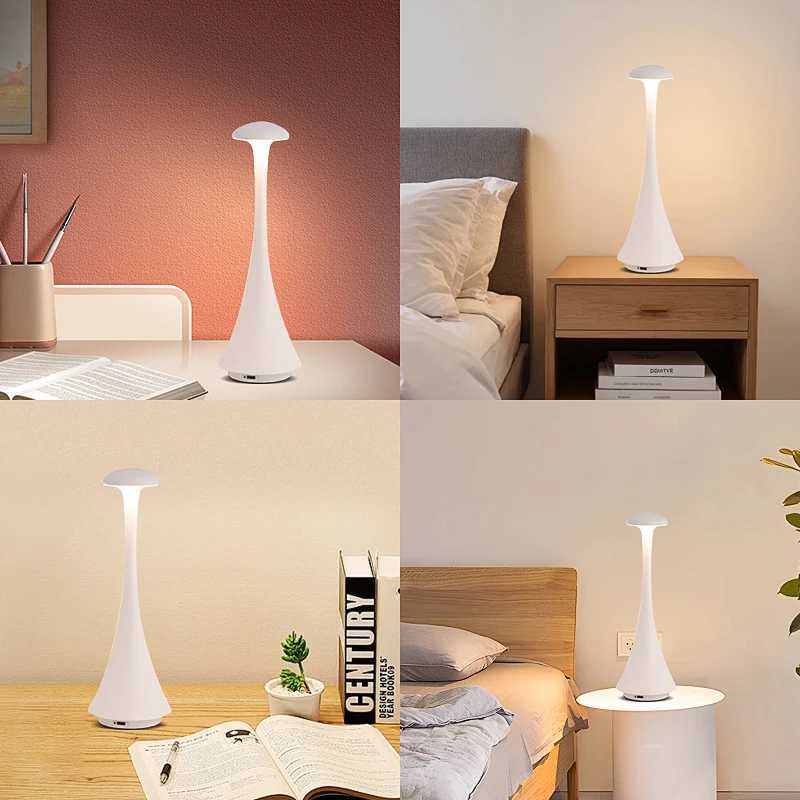 Rechargeable Portable LED Desk Lamp Bedroom Atmosphere Desk Lamp With Touch Function Mushroom Head Desks Lamp C251121