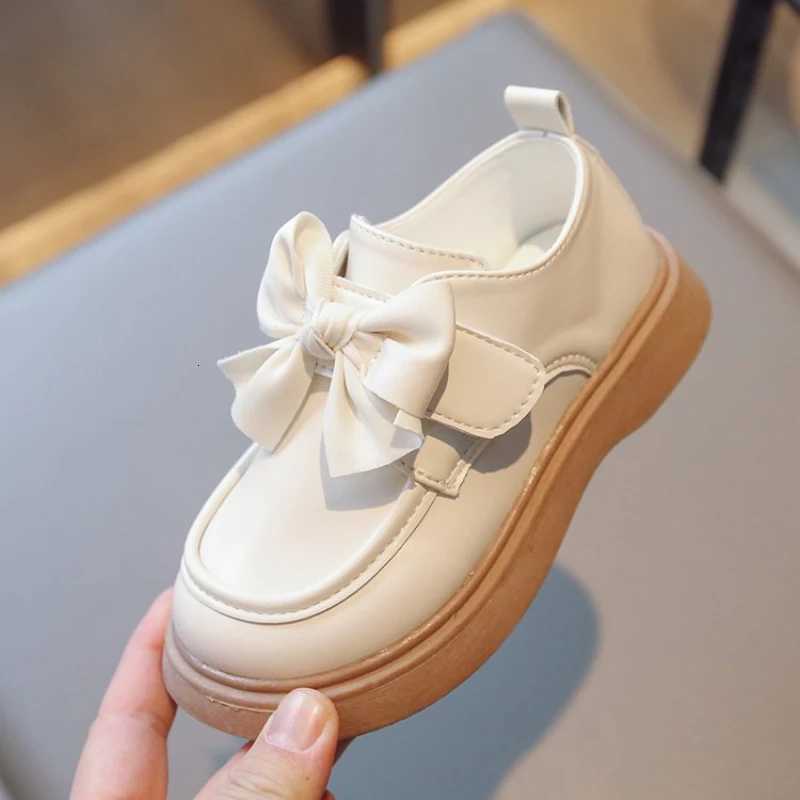 2024 Spring Autumn New Children Loafer for Girl Fashion British Style Princess Chic Bowtie Anti-slippery Casual Performance ShoeW251121
