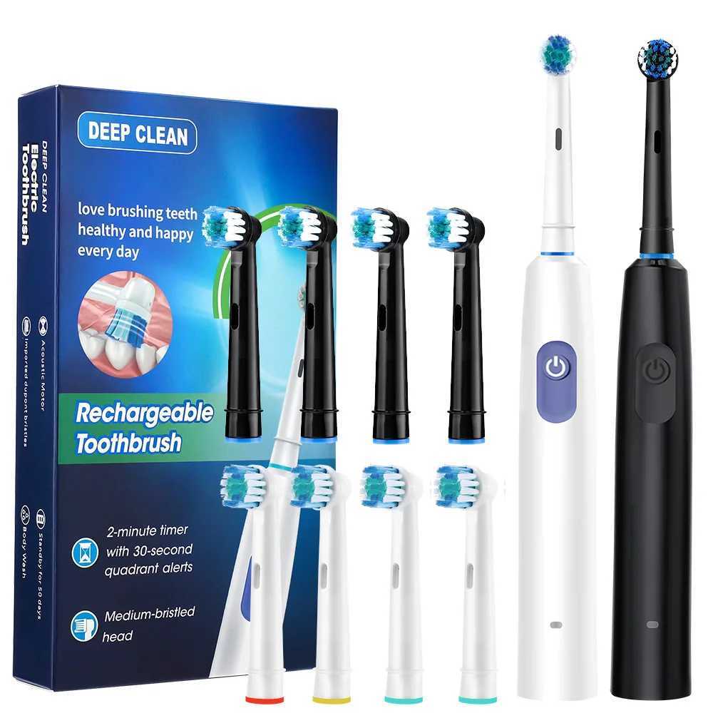 Sonic Electric Toothbrush Rechargeable Rotary Adult Waterproof with Timer 5 Modes 4 Replaceable Brush Heads for Teeth Cleaning C251121