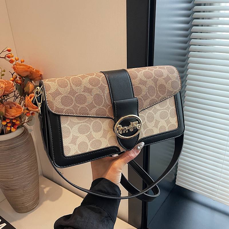 Designer bag free shipping 2025 new fashionable high-end texture printed shoulder crossbody bag armpit bag for womens