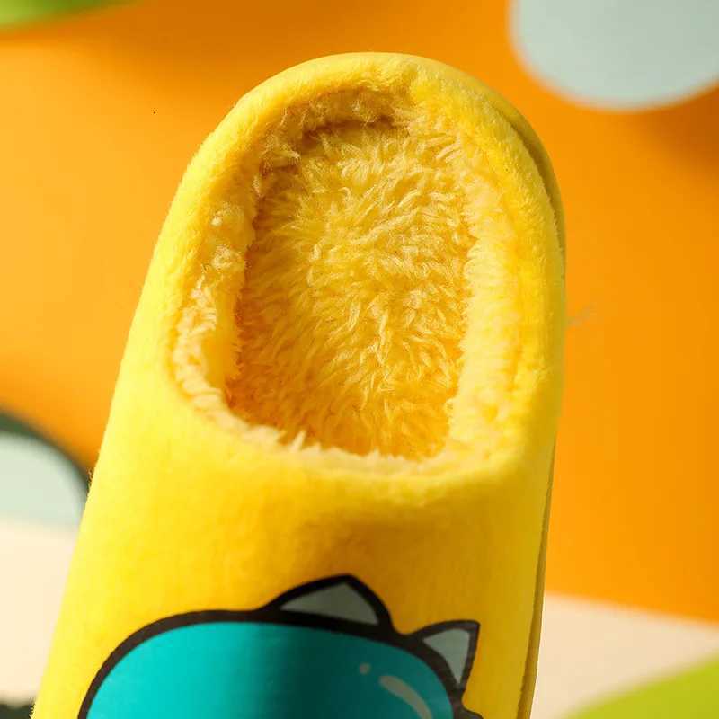 Cute Cartoon Dinosaur Slippers Fall Winter Warm Plush Indoor Home Shoes Unisex Half Slipper Fabric Insole Lining Cozy FootwearW251121