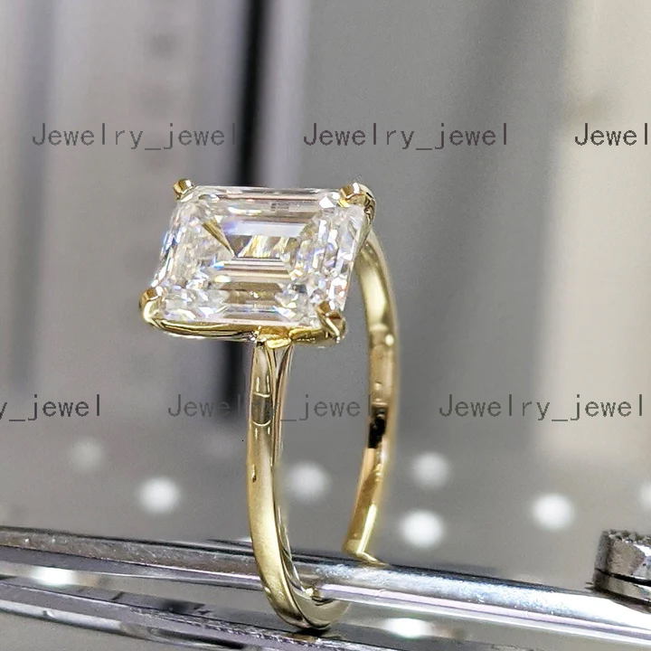 Elisa Wholesale Captivates With VVS Moissanite Diamond Engagement Wedding Rings in 10K 14K 18K Solid Yellow Gold for Her