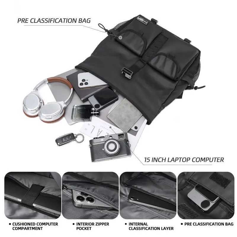 Fashion Fi Casual Men Roll Top Shoder Messenger Bag Large Size Outdoor Cycling Crossbody Side Bags M Urban Trend Daypack Y251121