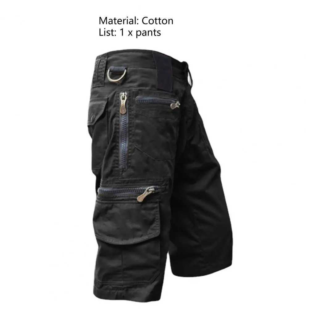 Mens military uniform cargo shorts jogging shorts solid color multi pocket summer casual straight cargo shorts mens W250421