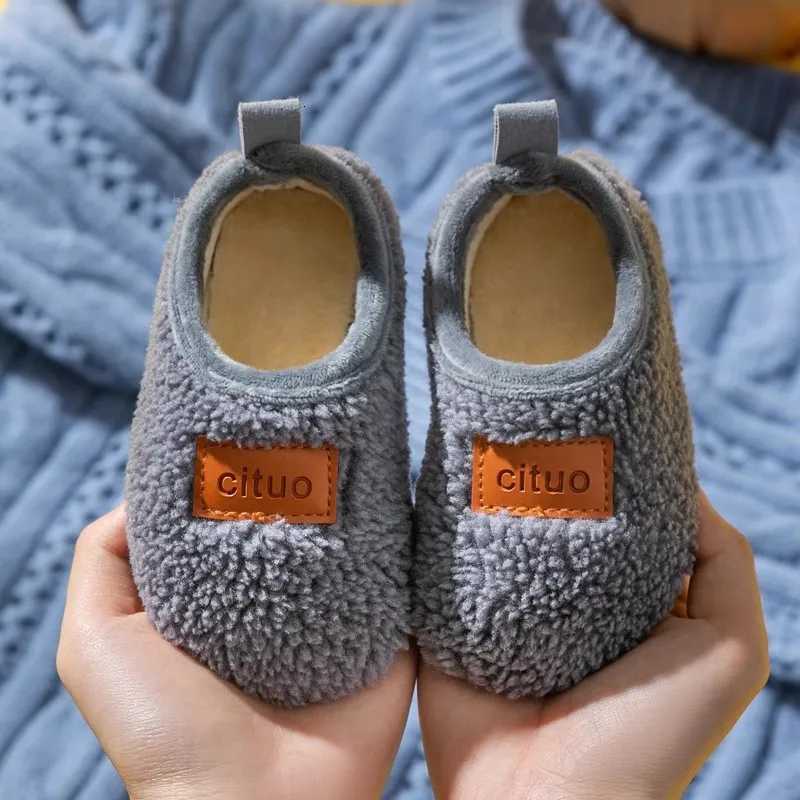Winter Children Floor Baby Slippers Infant Toddler Plush Warm Boys Girl Soft Anti-slip Indoor School Kids ShoesW251121