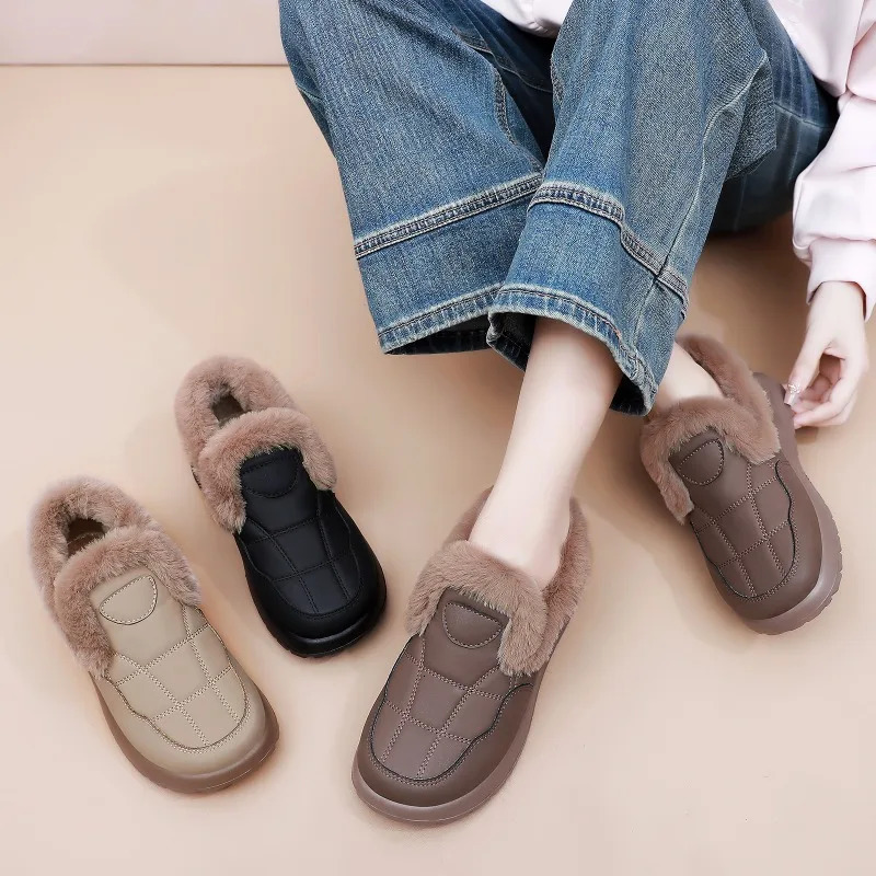Womens Winter Cotton Boots with Plush and Thick Shoes for Warmth Anti Slip Casual Warm Comfortable Snow 251121