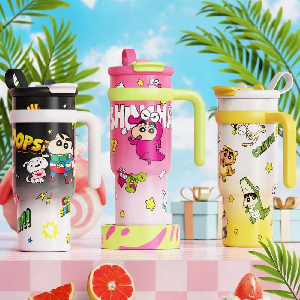 Anime Crayon Shin-Chan Stainless Steel Thermal Mug Adorable 900Ml Large Capacity Cartoon Insulated Cup Girls Gifts Water Bottle L251121T49I W260226