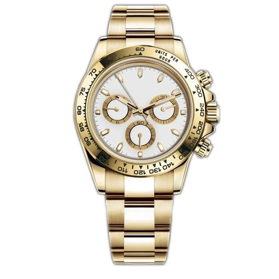 U1 Top-grade AAA ST9 Steel High Quality Men Watch All Subdials Working 40mm Automatic Mechanical Sapphire Ceramic Bezel Watch Cosmograph Black Dial Wr