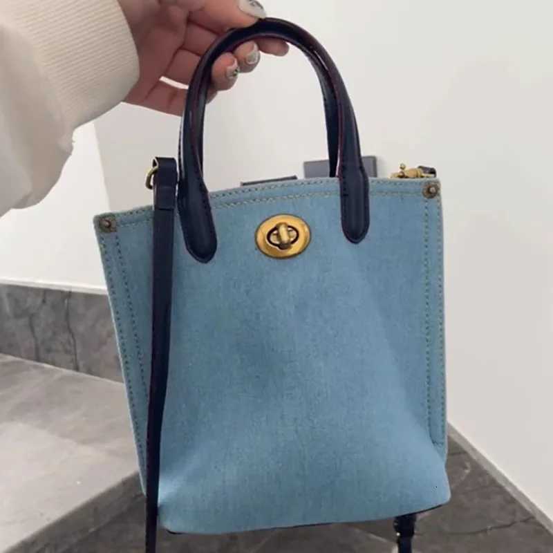 Spring And Summer New Mini Denim Bag Fi Handbag Denim Blue Crossbody Bag Korean Versi Vegetable Basket Bag Y251121