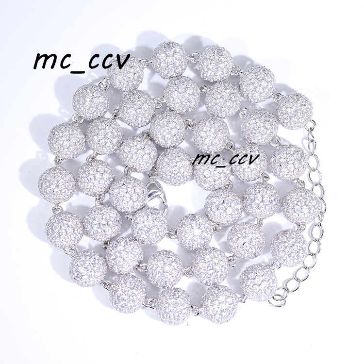 Gems Custom High Quality 925 Sterling Silver Iced Out VVS D Color Moissanite Diamond Ball Chain for Hiphop Life