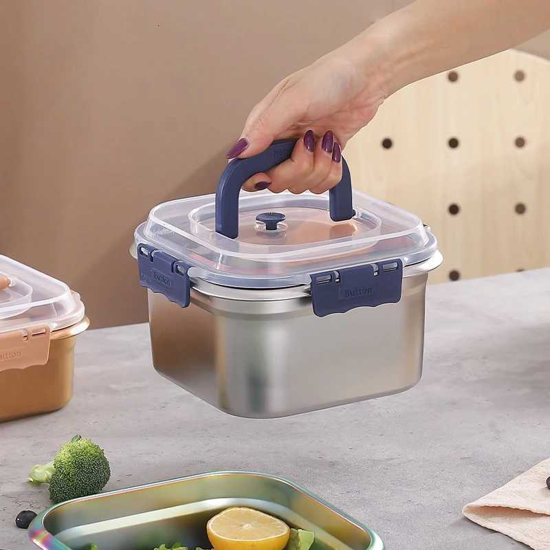 316 Stainless Steel Large Capacity Lunch Box Salad Fruit Food Container Sealed Anti-drip Camping Picnic Box For Fruit Salad FoodM251121