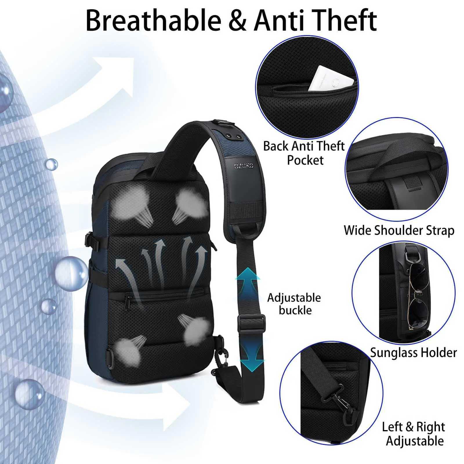 Fashion Anti Theft Sling Bag Shoder Crossbody Backpack Waterproof Ch Bag with USB Charging Port Lightweight Casual Daypack Y251121