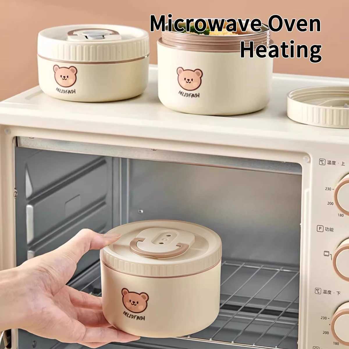 WORTHBUY Portable Insulated Lunch Box 304 Stainless Steel Fruit Salad Food Container Leak-proof Bento Box Microwave HeatableM251121