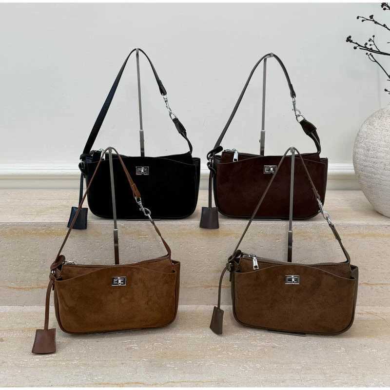 Mahjg Bag Soft Hobo e-shoder Crossbody Underarm Small Square Bag For Fem High-grade Lock Small Square Leather Bag Y251121