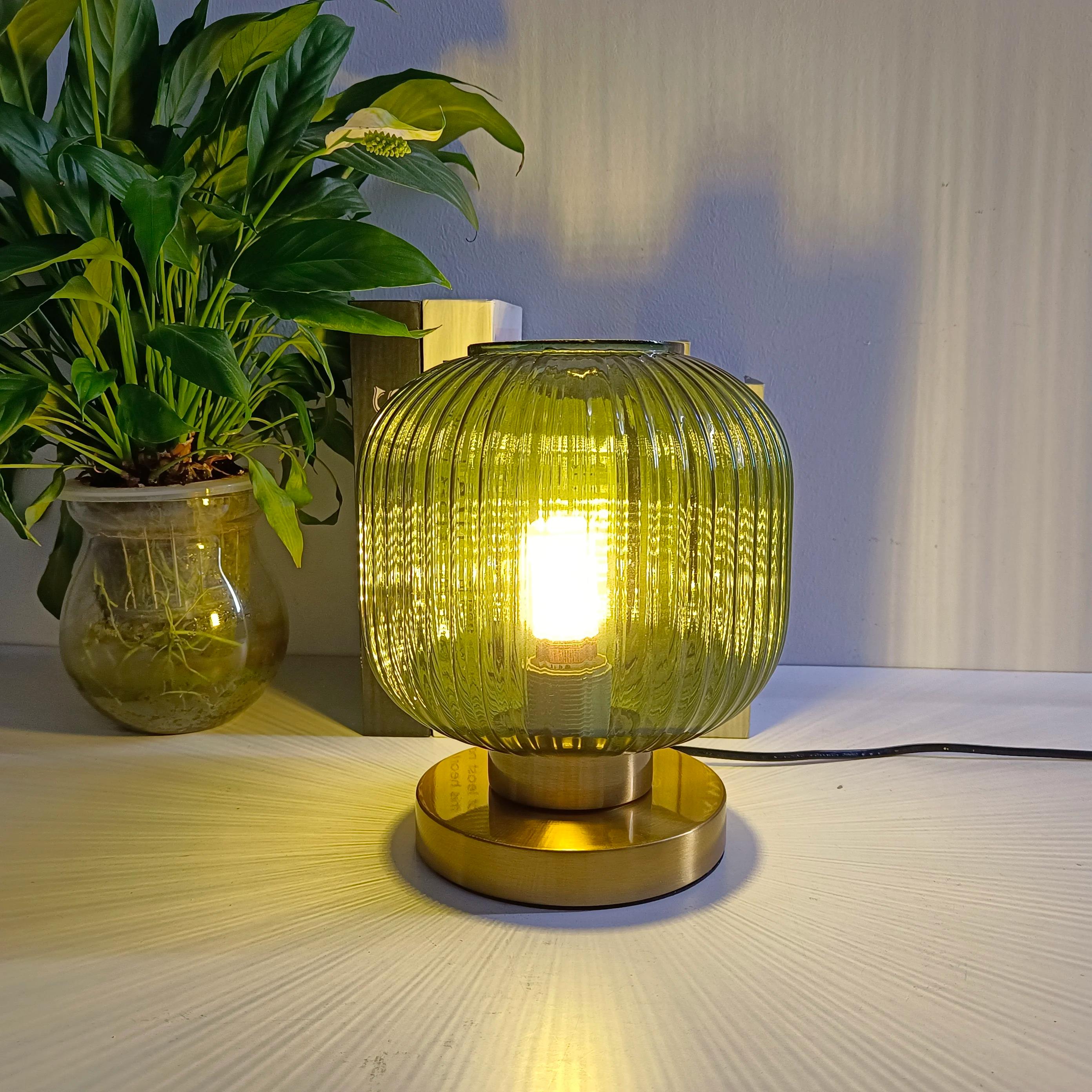 Pumpkin table lamp glass decorative lamp Smoky Gray Glass Design by Nordic Study Bedroom lamp light fixtures