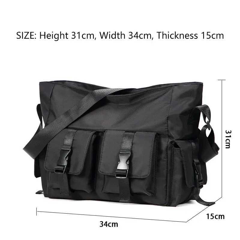 Fashion Casual Large Capacity Waterproof Messenger Shoder Bag Men Crossbody School Bag for Teenage Outdoor Man Black Big Travel Bags Y251121