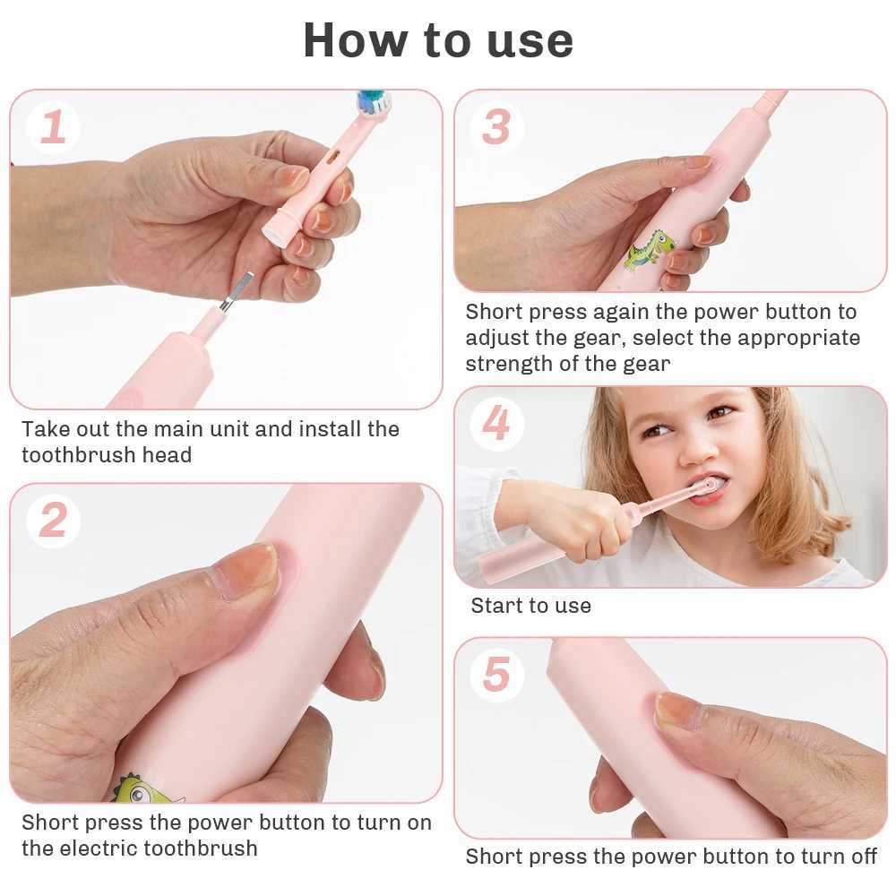 Children Smart Electric Toothbrush Cartoon Cleaning Toothbrush 3 Cleaning Modes USB Rechargeable Soft Bristles Teeth Brush C251121