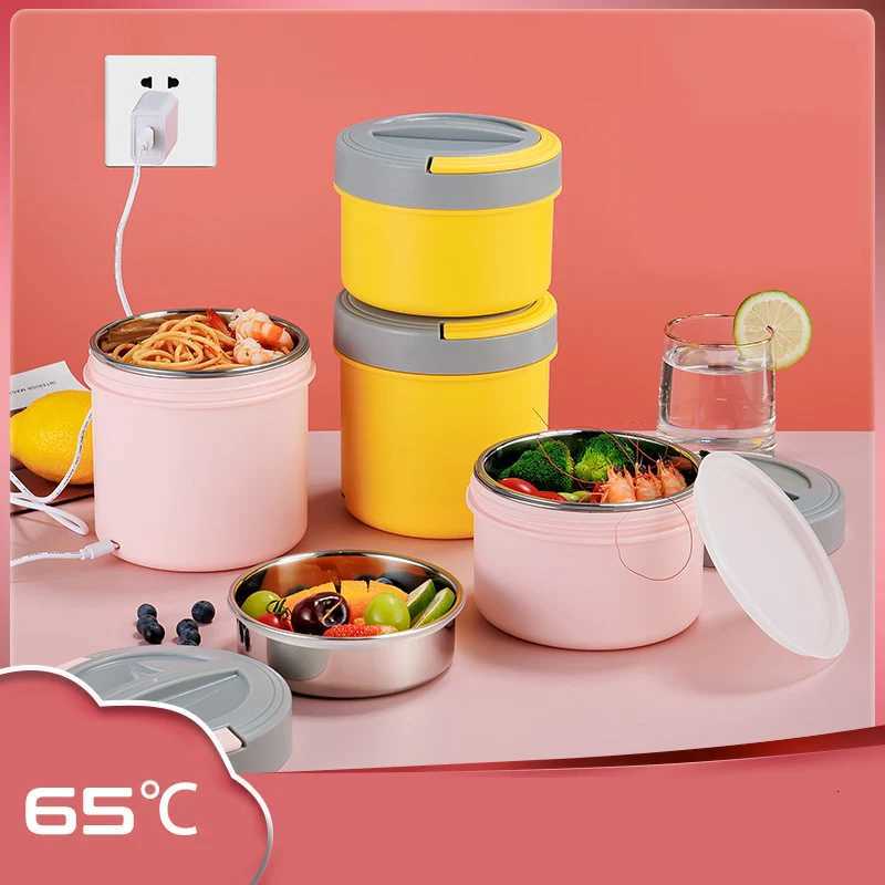 Electric Heated Lunch Box USB 12L Thermal Stainless Steel Bento Box 5V 12V 24V Car School Food Warmer Heating Container HeaterM251121