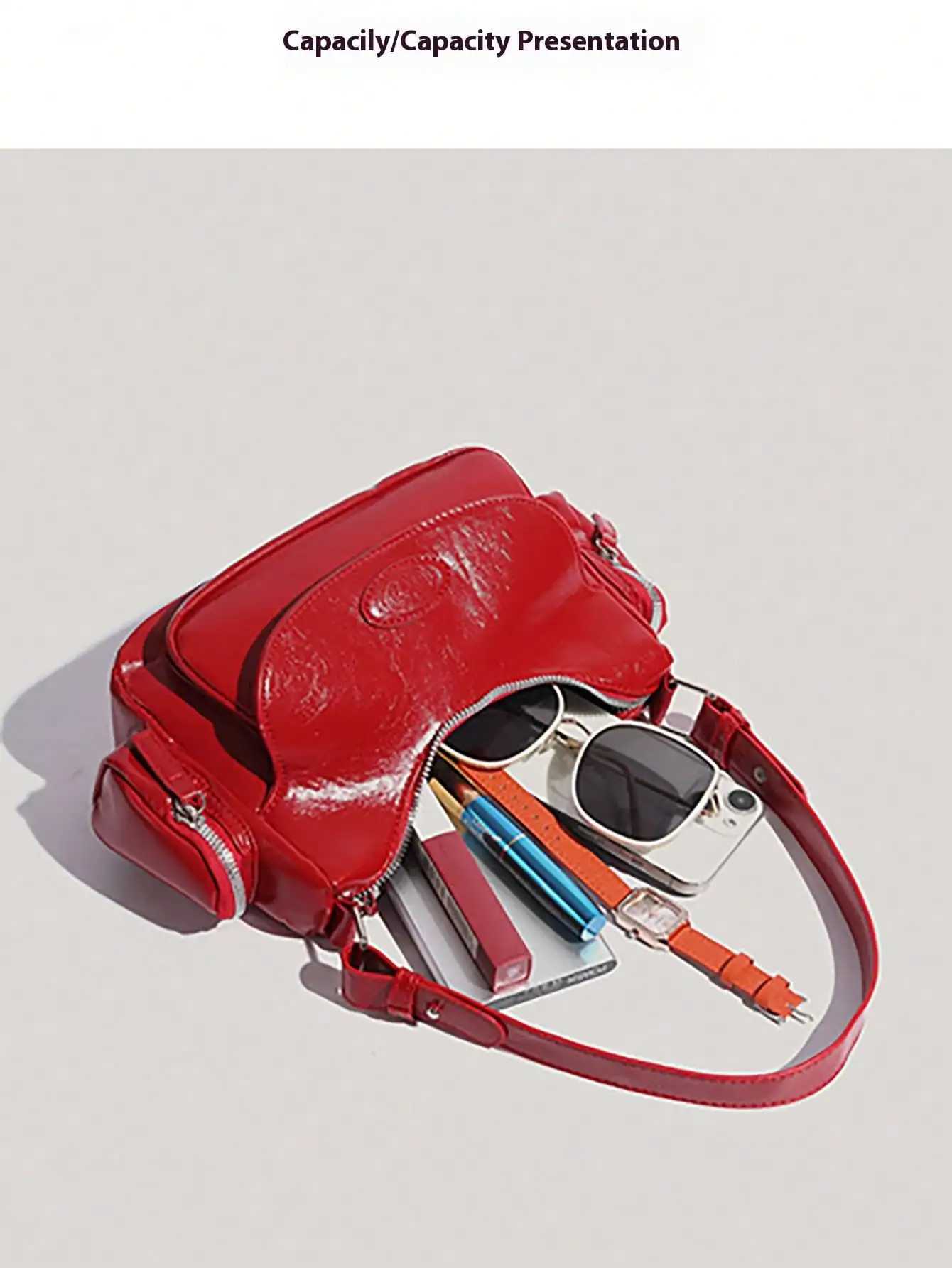 Y2K style motorcycle bagnew fi persality crescent bag weet and cool hot girl shoder bag Y251121