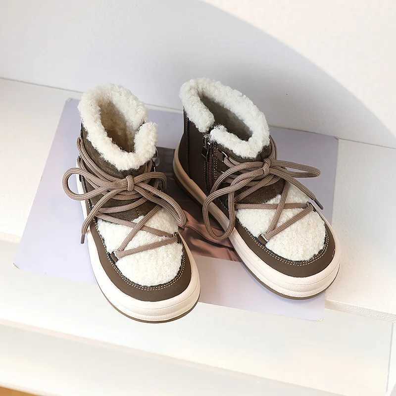 2025 New Autumn/Winter Children Boots For Boys Warm Plush Rubber Sole Toddler Kids Sneakers Fashion Girls Boots 21-30W251121
