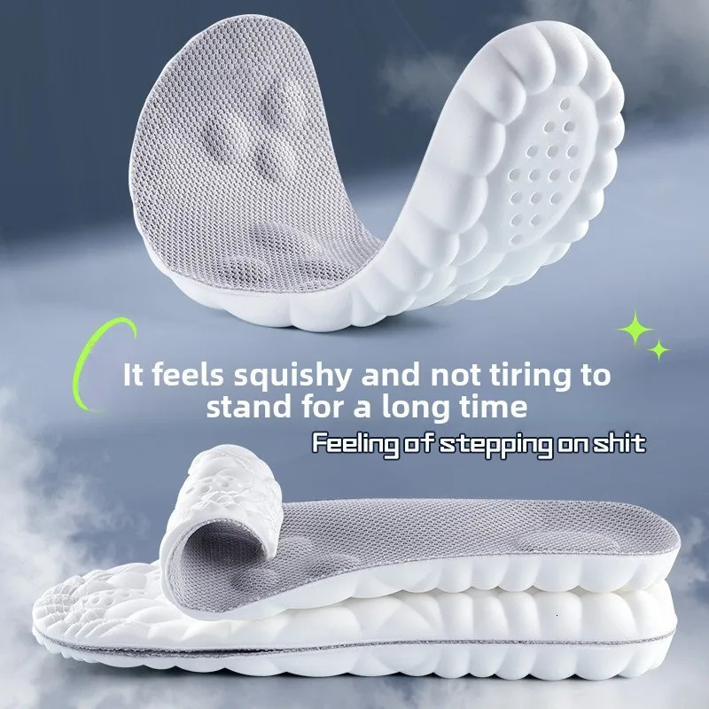 4D Latex Sport Insoles Soft High Elasticity Shoe Pads Breathable Running Basket Sole Arch Support Orthopedic Inserts Unisex 251121