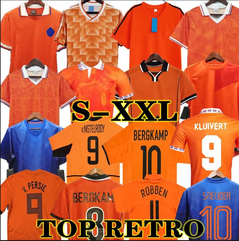 Van Basten Retro Soccer Jerseys Holland football shirts BERGKAMP Gullit Rijkaard DAVIDS Netherland 08 10 86 1988 96 1997 1998 2000 2002 2010 home away 2008 2010 1998