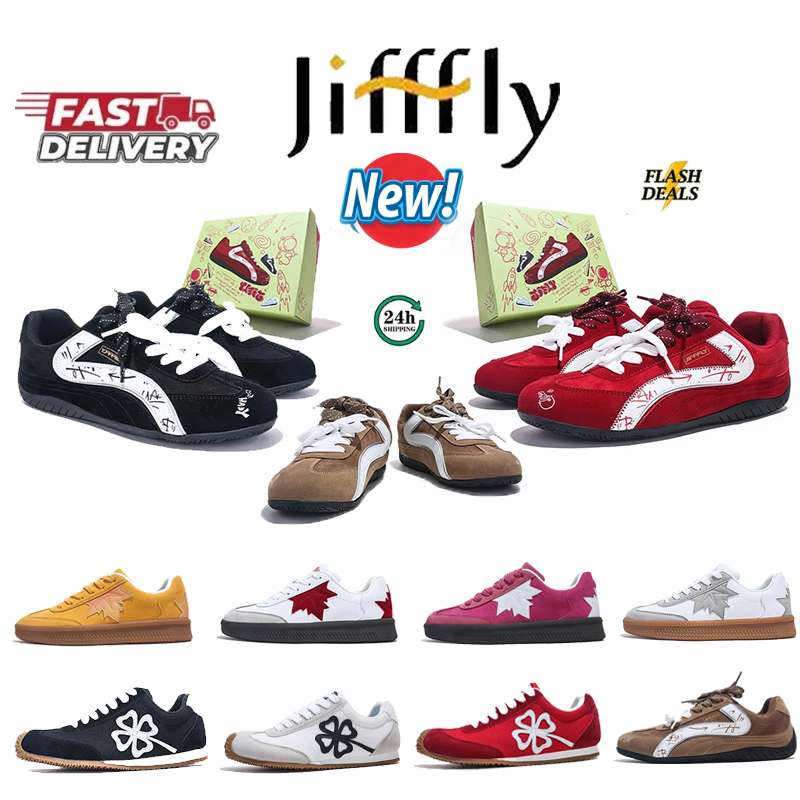 Jifffly brand designer men's and women's casual sports shoes, trendy graffiti wear-resistant synthetic suede leather shoes free delivery