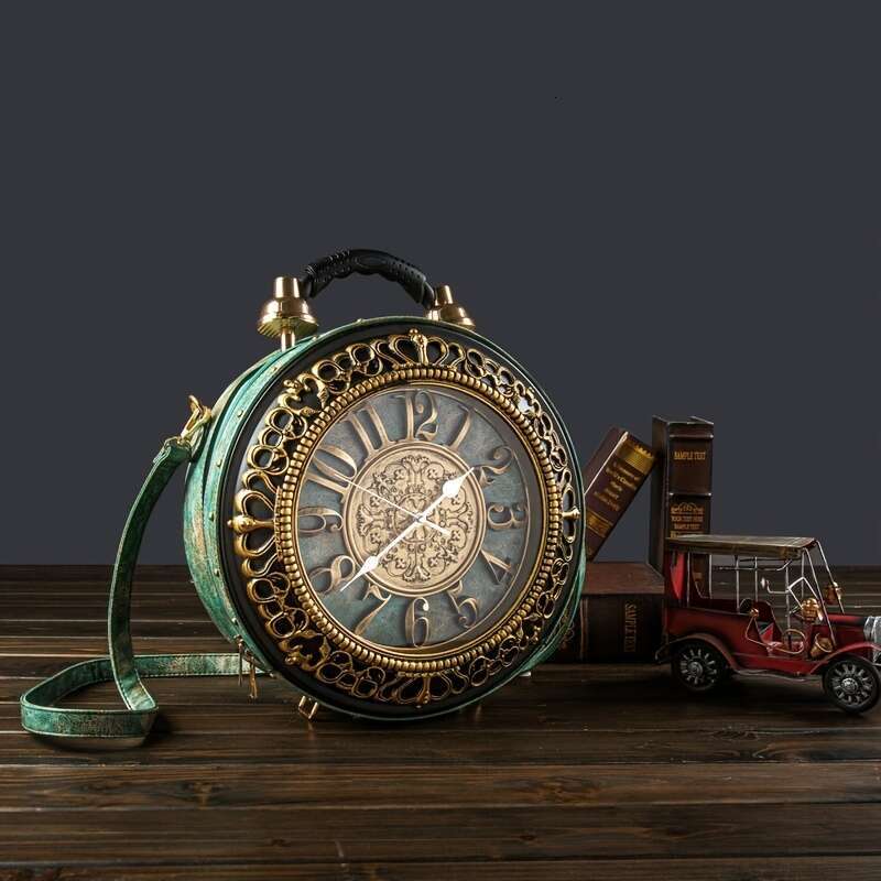 New Retro Style Creative Watch With Battery Compartment Quirky Women S Crossbody Shoulder Bag And Wallet