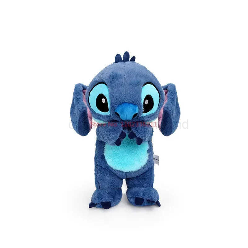 Disney 28cm Disney Stitch Anime Plush Doll With Lighting Music Airbag Kawaii Appease Toy Baby To Soothe Sleep Peluche For Kids Gift W20250421