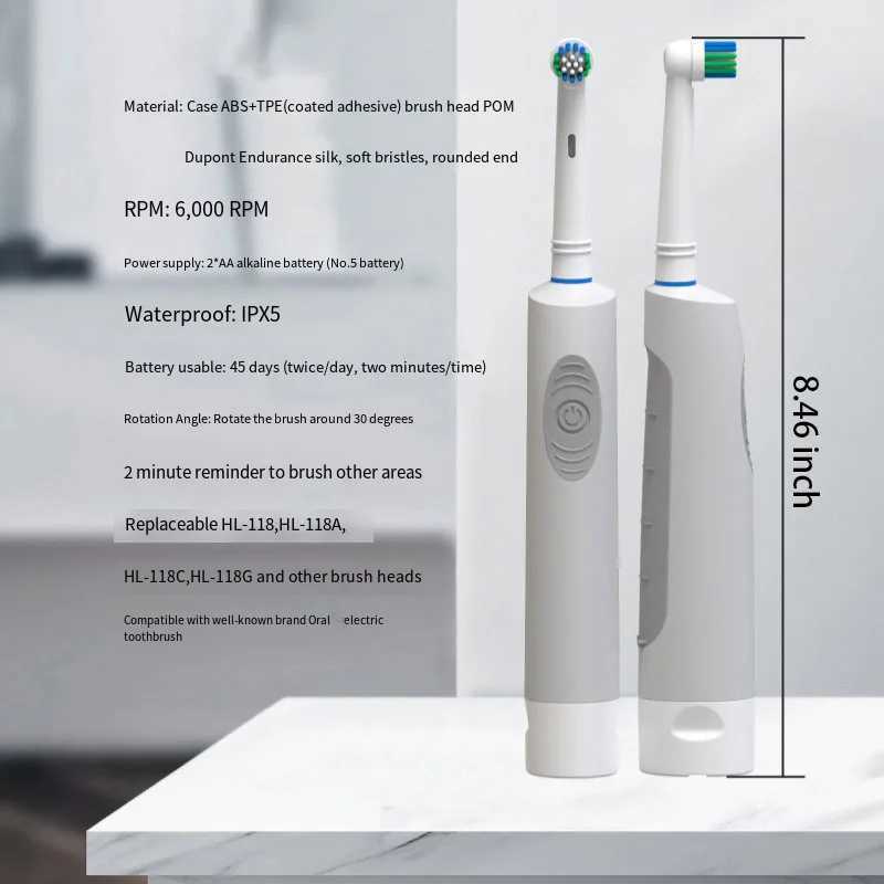 Electric Toothbrush Rotary Round Head Adult Soft Bristle Induction Automatic Mens And Womens Couples Set Compatible With Oraby C251121