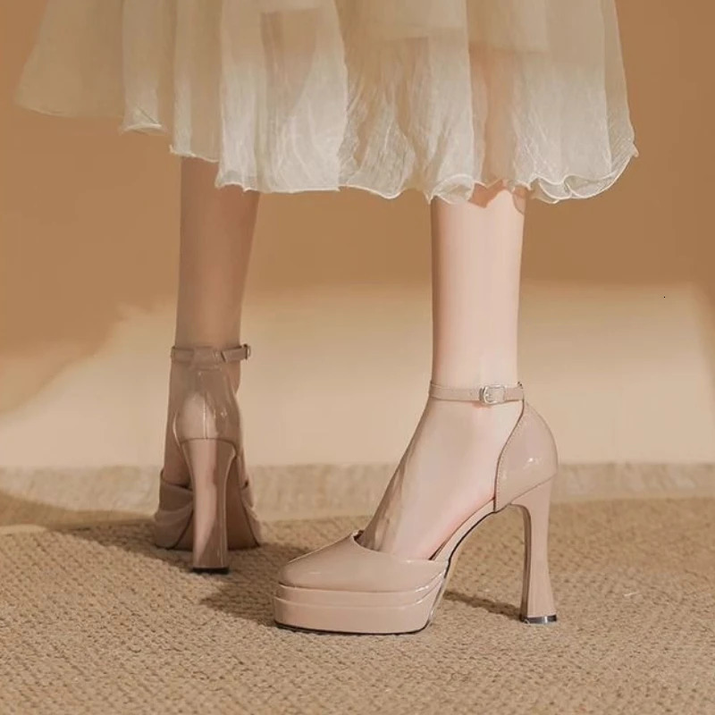 Fashion Womens Super High Heel Wedding Mary Jane Chunky Heels Waterproof Platform Sexy n Shoes for Women 251121