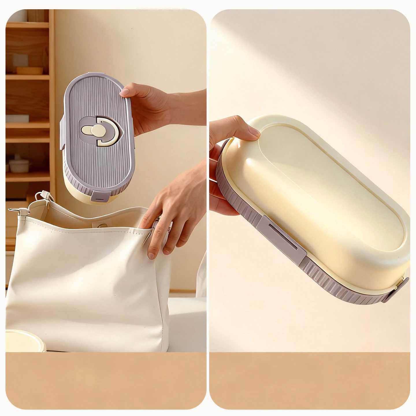 WORTHBUY 304 Stainless Steel Oval Insulated Lunch Box For Kids Student Portable Leak Proof Divided Food Container Microwave SafeM251121