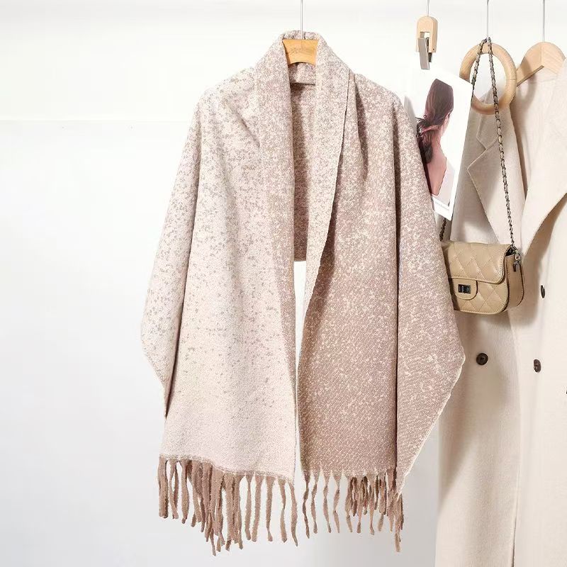 T522 gradient scarf shawl women's dual-use autumn and winter travel cold protection neck cashmere men's scarf