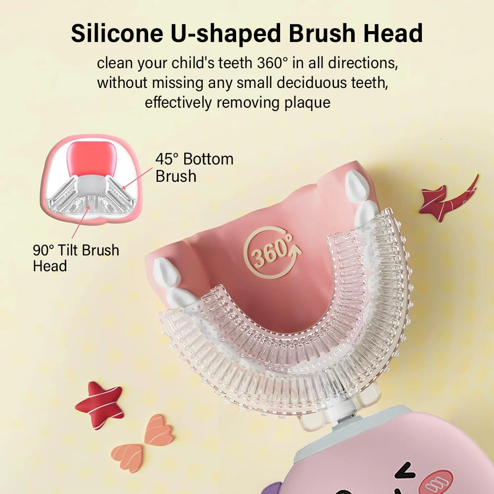 Electric Toothbrush for Children U Shaped Electric Child Toothbrush USB Rechargeable Cartoon Kids Childrens Electric Toothbrush 251113