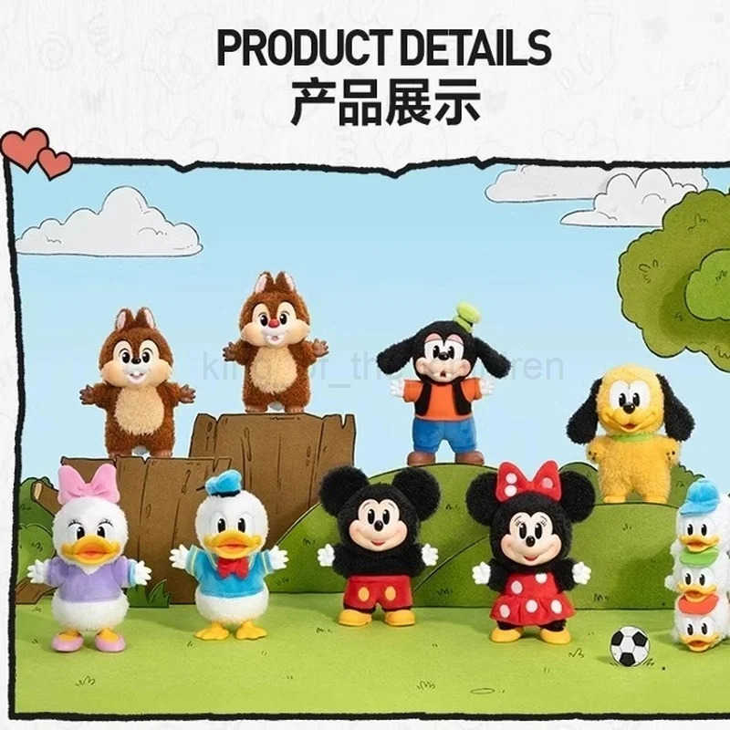 Disney 2025 New Mickey Family Cute Together Pendant Series Handmade Blind Box Toy Ornament Stitch Labubu Same Style Holiday Gifts W20250421