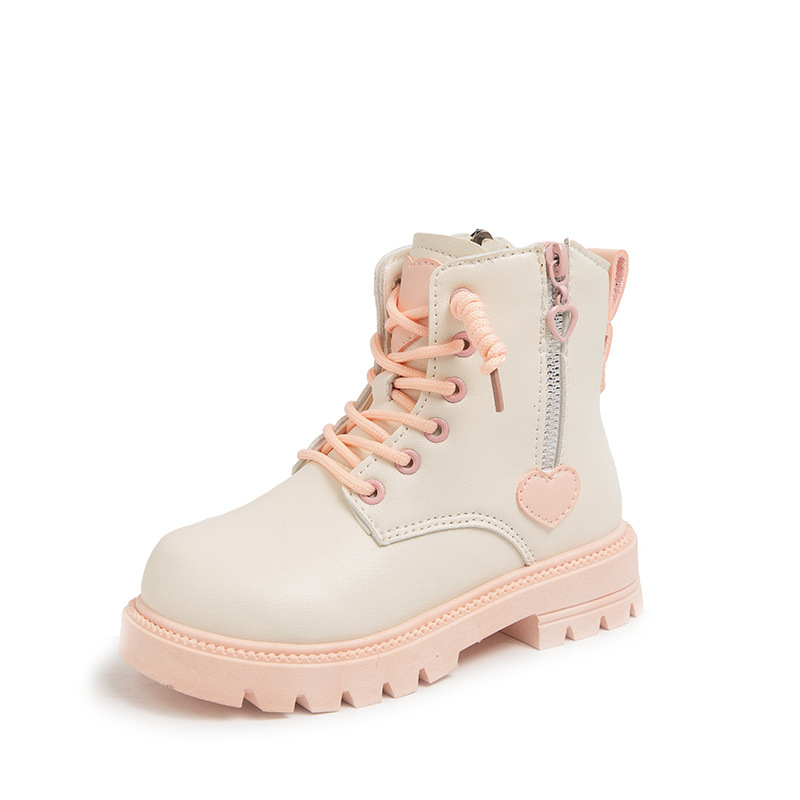 New designer shoes Girls Martin Boots Autumn Winter Children s Warm Boots Stylish Fashion Single Boots Fleece Lined Leather Boots Short Boots Trendy