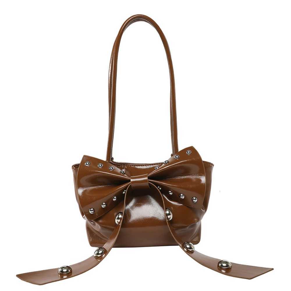 Trendy Bow e Shoder Bag Wen Fi Glossy PU Leather Buckle Underarm Bags All-Mah Cmute Packs for Ladies Y251121